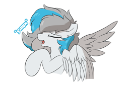 Size: 1864x1273 | Tagged: safe, artist:hcl, imported from derpibooru, oc, oc only, oc:sunny zephyr, pegasus, pony, simple background, solo, white background, yawn