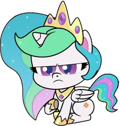 Size: 359x376 | Tagged: safe, artist:pascalmulokozi2, edit, edited screencap, imported from derpibooru, screencap, princess celestia, alicorn, pony, my little pony: pony life, princess probz, spoiler:pony life s01e01, female, mare, not a vector, simple background, solo, transparent background