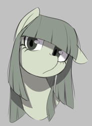 Size: 964x1316 | Tagged: safe, artist:thebatfang, oc, oc:crystal lake, earth pony, pony, bust, female, gray background, mare, portrait, simple background, solo, staring at you