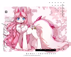 Size: 2048x1649 | Tagged: safe, artist:qamar, imported from derpibooru, oc, oc only, original species, pony, chest fluff, ear fluff, female, flower, horns, mare, solo, unshorn fetlocks