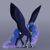 Size: 2048x2048 | Tagged: safe, artist:eljesala, imported from derpibooru, princess luna, alicorn, pony, crown, ethereal mane, female, gradient background, gray background, high res, hybrid wings, jewelry, large wings, long legs, long tail, mare, peytral, regalia, signature, simple background, solo, spread wings, starry mane, tail, wings