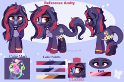 Size: 3052x2016 | Tagged: safe, artist:2pandita, imported from derpibooru, oc, pony, unicorn, clothes, female, glasses, mare, reference sheet, socks, solo