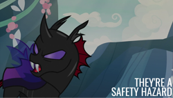 Size: 2000x1125 | Tagged: safe, edit, edited screencap, editor:quoterific, imported from derpibooru, screencap, pharynx, to change a changeling, solo