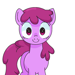 Size: 1000x1000 | Tagged: safe, artist:kid wizard, imported from twibooru, berry punch, berryshine, earth pony, pony, female, image, looking at you, mare, png, simple background, smiling, smiling at you, solo, white background, wide eyes