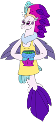 Size: 1445x3128 | Tagged: safe, artist:supahdonarudo, imported from derpibooru, queen novo, seapony (g4), series:novoember, my little pony: the movie, apron, bowl, clothes, food, holding, holiday, simple background, thanksgiving, transparent background