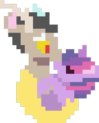 Size: 240x300 | Tagged: safe, editor:kujivunia, imported from derpibooru, discord, twilight sparkle, draconequus, pegasus, unicorn, cute, discute, embrace, female, hug, kiss, kissing, male, nose kiss, pixel art, ship:discolight, shipping, simple background, straight, transparent background, unicorn twilight