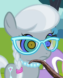 Size: 1080x1323 | Tagged: safe, artist:marybethemberjoy49-1, edit, edited screencap, imported from derpibooru, screencap, diamond tiara, silver spoon, earth pony, pony, snake, twilight time, female, filly, foal, g4, glasses, hypno eyes, hypnosis, hypnotized, jewelry, kaa, kaa eyes, necklace, offscreen character, pearl necklace