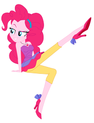 Size: 5033x6608 | Tagged: safe, artist:lobo299, imported from derpibooru, pinkie pie, equestria girls, clothes, female, g4, high heels, shoes, simple background, smiling, solo, transparent background