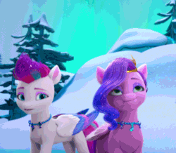 Size: 800x696 | Tagged: safe, imported from derpibooru, screencap, pipp petals, zipp storm, pegasus, pony, spoiler:g5, spoiler:my little pony: make your mark, spoiler:my little pony: make your mark chapter 6, spoiler:mymc06e04, adorapipp, animated, cute, female, g5, gif, happy, mare, my little pony: make your mark, my little pony: make your mark chapter 6, royal sisters (g5), secrets of starlight, siblings, sisters, smiling, spread wings, wings