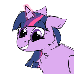 Size: 768x768 | Tagged: safe, artist:djdoublej, imported from derpibooru, twilight sparkle, alicorn, pony, aura, chest fluff, female, g4, simple background, smiling, solo, transparent background, twilight sparkle (alicorn)