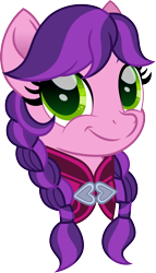 Size: 917x1600 | Tagged: safe, artist:cloudy glow, imported from derpibooru, part of a set, pipp petals, pegasus, pony, adorapipp, anna (frozen), braid, cute, disney, disney princess, disney princess ponies, female, frozen (movie), g5, head, simple background, smiling, solo, transparent background