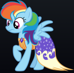 Size: 362x358 | Tagged: safe, artist:gracelamson2008, imported from derpibooru, rainbow dash, pegasus, black background, clothes, dress, female, gala dress, simple background, solo