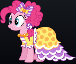 Size: 423x358 | Tagged: safe, artist:gracelamson2008, imported from derpibooru, pinkie pie, earth pony, black background, clothes, dress, female, gala dress, simple background, solo