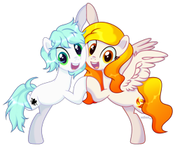 Size: 2372x2071 | Tagged: safe, imported from derpibooru, oc, oc:starfyre, earth pony, pegasus, hoofbump, simple background, white background