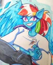 Size: 1045x1280 | Tagged: safe, artist:toaster-monster, imported from derpibooru, rainbow dash, anthro, solo