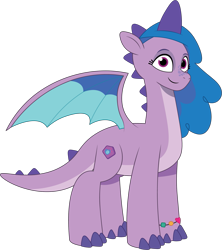 Size: 1723x1940 | Tagged: safe, artist:prixy05, imported from derpibooru, izzy moonbow, dragon, dragonified, female, g5, my little pony: tell your tale, simple background, solo, species swap, transparent background, vector