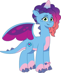 Size: 1412x1704 | Tagged: safe, artist:prixy05, imported from derpibooru, dragon, dragonified, female, g5, misty brightdawn, my little pony: tell your tale, rebirth misty, simple background, solo, species swap, transparent background, vector