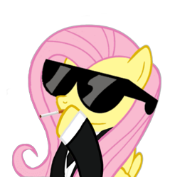 Size: 817x831 | Tagged: safe, artist:burn?, imported from derpibooru, fluttershy, female, mare, smoking, sunglasses