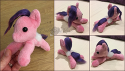 Size: 2116x1200 | Tagged: safe, artist:one-violet-rose, artist:onevioletrose, imported from derpibooru, pipp petals, pegasus, pony, beady eyes, female, g5, irl, mare, photo, photography, plushie