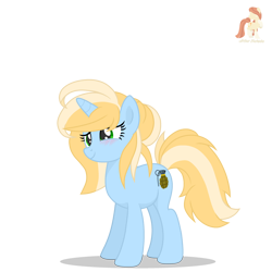 Size: 3000x3000 | Tagged: safe, artist:r4hucksake, imported from derpibooru, oc, oc:vibe check, pony, unicorn, blushing, female, mare, simple background, solo, transparent background