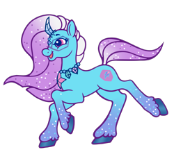 Size: 4568x4000 | Tagged: safe, artist:wtfponytime, imported from derpibooru, pony, auroricorn, comet (g5), g2, g5, g5 to g2, generation leap, glasses, horn, horn jewelry, jewelry, necklace, prancing, simple background, smiling, solo, spakrly tail, sparkly, sparkly hooves, sparkly mane, transparent background, unshorn fetlocks, walking