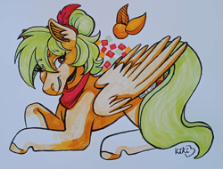 Size: 2362x1799 | Tagged: safe, artist:kikirdcz, imported from derpibooru, oc, oc:pixie, pegasus, pony, female, mare, solo, traditional art