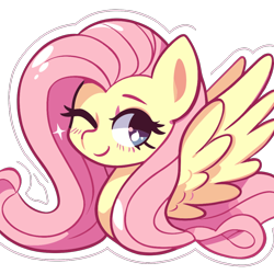 Size: 1024x1024 | Tagged: safe, artist:fluttershysaidsyayyy, imported from derpibooru, fluttershy, anime, cute, sticker