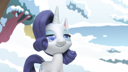 Size: 1920x1080 | Tagged: safe, imported from derpibooru, rarity, pony, unicorn, my little pony: pony life, my little pony: stop motion short, snow pony contest (short), female, gloating, smug, snow, solo, solo female