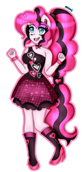 Size: 1075x2189 | Tagged: safe, artist:dazzlingmimi, imported from derpibooru, pinkie pie, equestria girls, cute, diapinkes, pinkie pie's boutique, ponied up, simple background, transparent background