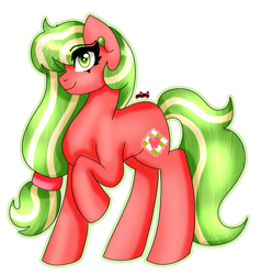 Size: 1997x2099 | Tagged: safe, artist:dazzlingmimi, imported from derpibooru, applejack (g3), earth pony, pony, cute, g3, g3 jackabetes, looking at you, raised hoof, simple background, solo, transparent background