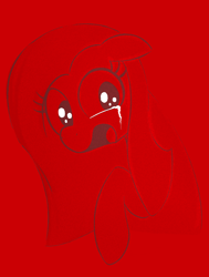 Size: 1146x1512 | Tagged: safe, artist:algoatall, pinkie pie, earth pony, crying, female, mare, pinkamena diane pie, red background, simple background, solo