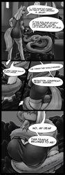Size: 2250x6000 | Tagged: safe, artist:shamziwhite, imported from derpibooru, oc, oc:ripy, anthro, snake, clothes, comic, monochrome, nun, nun uniform, socks, standing, stockings, text, thigh highs, tight clothing