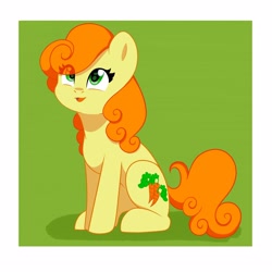 Size: 2560x2560 | Tagged: safe, artist:cottonaime, imported from derpibooru, carrot top, golden harvest, earth pony, pony, chibi, cute, simple background, solo, white background