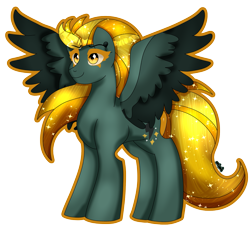 Size: 2087x1906 | Tagged: safe, artist:dazzlingmimi, imported from derpibooru, lightning dust, pegasus, pony, female, mare, nightmare lightning dust, simple background, smiling, solo, spread wings, transparent background, wings