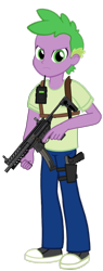 Size: 1370x3604 | Tagged: safe, artist:edy_january, artist:georgegarza01, edit, imported from derpibooru, vector edit, spike, human, equestria girls, belt, equipment, glock 17, gun, handgun, human spike, humanized, knife, mpx, pistol, radio, sig mpx, simple background, solo, special forces, submachinegun, task forces 141, transparent background, trigger discipline, vector, weapon