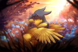 Size: 3337x2232 | Tagged: safe, artist:itssim, imported from derpibooru, oc, oc only, pegasus, pony, commission, duo, eyes closed, flower, forest, hug, pegasus oc, scenery, smiling, wings