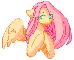 Size: 500x405 | Tagged: safe, artist:kenny, imported from derpibooru, fluttershy, pegasus, pony, simple background, solo, white background