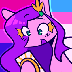 Size: 640x640 | Tagged: safe, artist:kenny, imported from derpibooru, pipp petals, pegasus, pony, adorapipp, bisexual pride flag, bisexuality, cute, g5, icon, pride, pride flag, solo, transgender, transgender pride flag