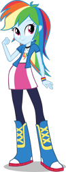Size: 1024x2638 | Tagged: safe, artist:andrewttc, imported from derpibooru, rainbow dash, equestria girls, boots, clothes, denim, g4, high heel boots, jacket, jeans, pants, shirt, shoes, solo, vest