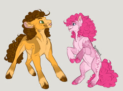 Size: 828x612 | Tagged: safe, artist:drniaraz, imported from derpibooru, cheese sandwich, pinkie pie, earth pony, pony, coat markings, duo, female, g4, male, ship:cheesepie, shipping, straight