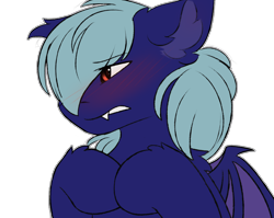 Size: 2012x1600 | Tagged: safe, artist:snowstormbat, imported from derpibooru, oc, oc:stellar light, bat pony, blushing, fangs, simple background, transparent background