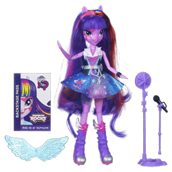 Size: 1280x1280 | Tagged: safe, imported from derpibooru, twilight sparkle, equestria girls, rainbow rocks, backstage pass, doll, microphone, toy