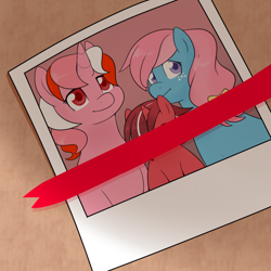 Size: 1000x1000 | Tagged: safe, artist:redintravenous, imported from derpibooru, oc, oc only, oc:red ribbon, pony, unicorn, photo, ribbon