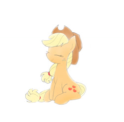 Size: 1170x1152 | Tagged: safe, artist:tiga mega, imported from derpibooru, part of a set, applejack, cute, simple background, white background