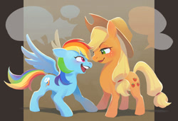 Size: 1617x1105 | Tagged: safe, artist:ningukt, artist:うかた, imported from derpibooru, applejack, rainbow dash