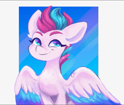 Size: 643x542 | Tagged: safe, artist:saphypone, imported from derpibooru, zipp storm, pegasus, pony, bust, female, g5, mare, portrait, smiling, solo