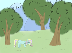 Size: 2732x2048 | Tagged: safe, artist:ponycolton, imported from derpibooru, female, flower, grass, mare, mountain, tree