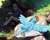 Size: 2000x1600 | Tagged: safe, artist:redruin01, imported from twibooru, rainbow dash, oc, oc:anon, human, pegasus, pony, /mlp/, 4chan, book, chest fluff, drawing, drawthread, duo, eyes closed, female, grass, image, looking at someone, mare, on back, painterly, png, relaxing, request, rock, spread wings, sunbathing, sunning, tree, wings, writing