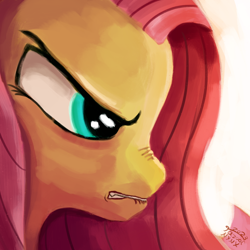 Size: 1500x1500 | Tagged: safe, artist:tazool, imported from derpibooru, pegasus, pony, angry, bust, female, lip bite, mare, nose wrinkle, portrait, scrunchy face, solo