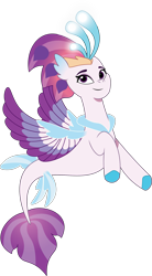 Size: 1383x2501 | Tagged: safe, artist:prixy05, imported from derpibooru, queen novo, seapony (g4), my little pony: the movie, female, fin wings, fins, g4, g4 to g5, g5, generation leap, my little pony: tell your tale, simple background, solo, swimming, transparent background, vector, wings